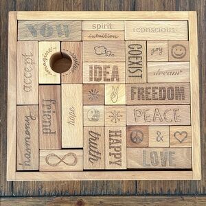 Wooden Inspirational Tabletop Decorative Puzzle Set